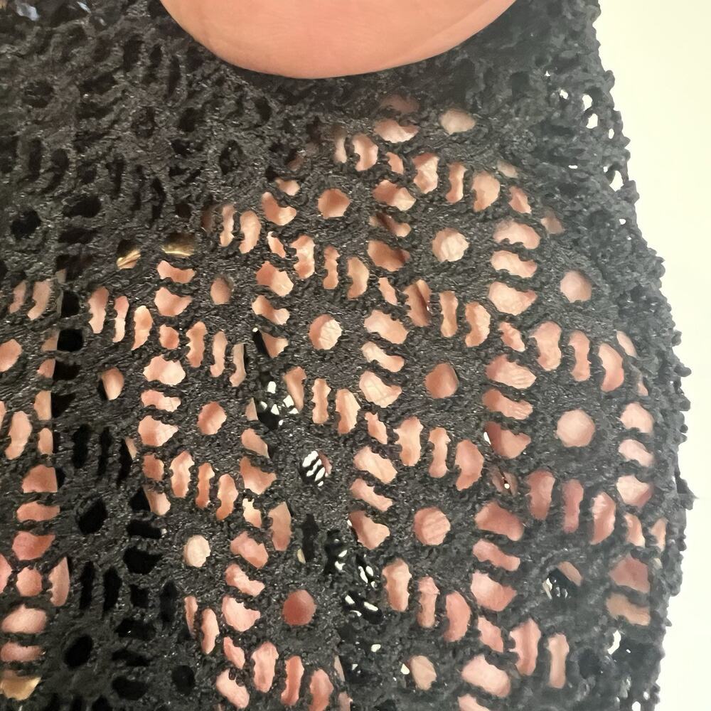 Blue Island Sheer Crochet Swim Coverup Pants Black Size Large Beach Split Leg - Picture 7 of 10